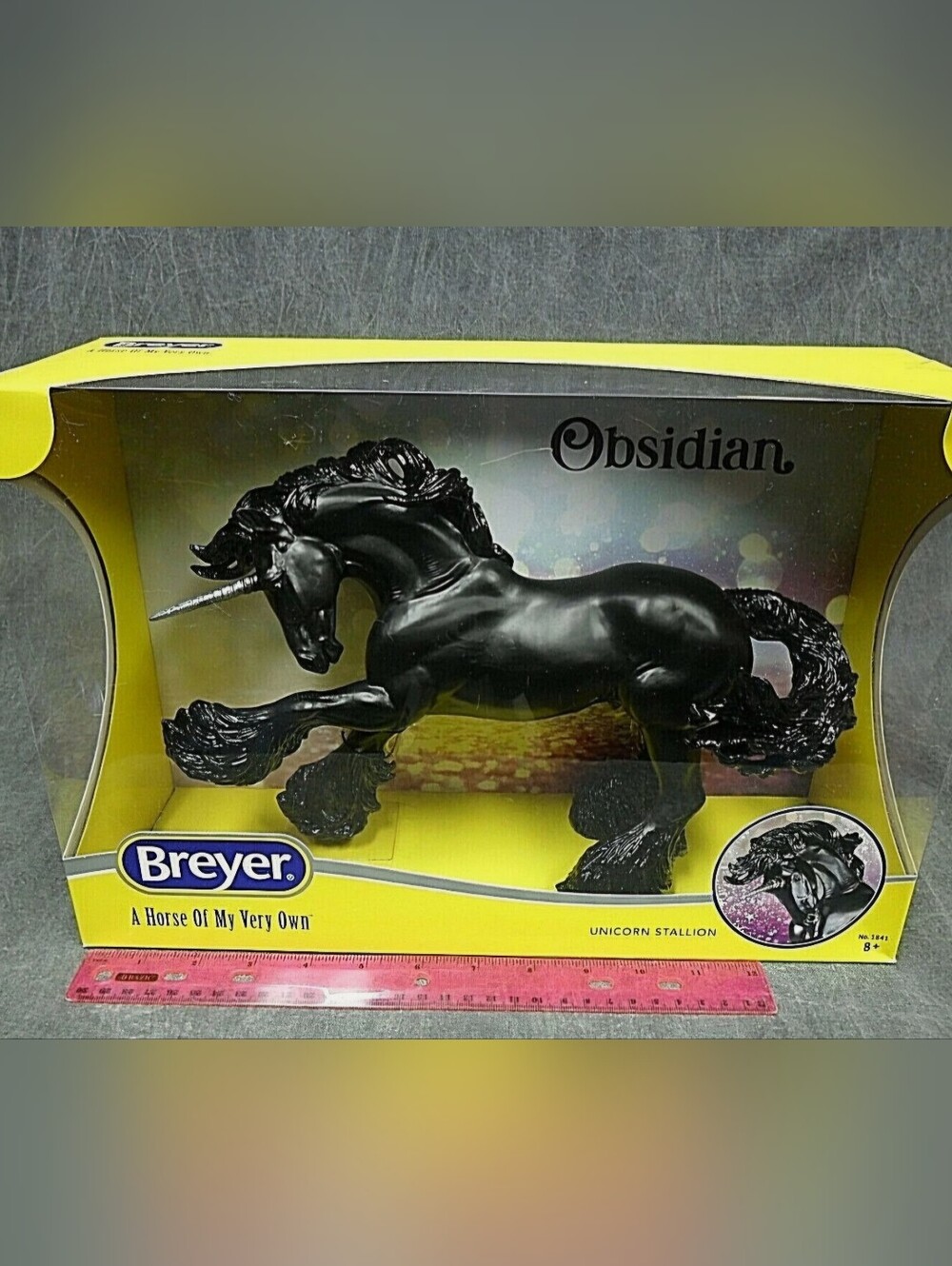 Breyer Obsidian Black Unicorn Stallion Decorative Figurine, New In Box